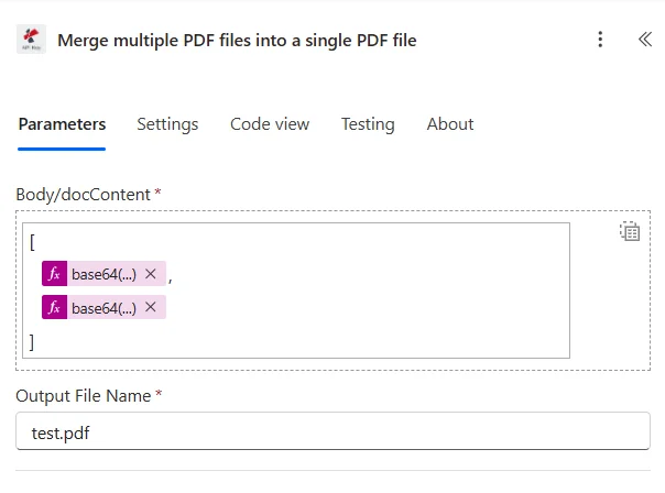 Büyütmek için tıklayın Birden fazla PDF dosyasını birleştirme Power Automate